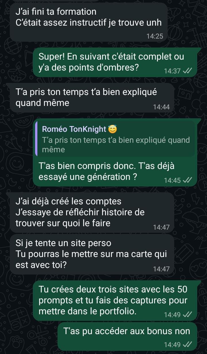 Témoignage réel: nouveau retour positif d'un client satisfait